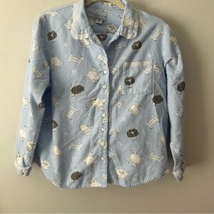 Lanz of Salsburg flannel PJ set top bottom counting sheep M